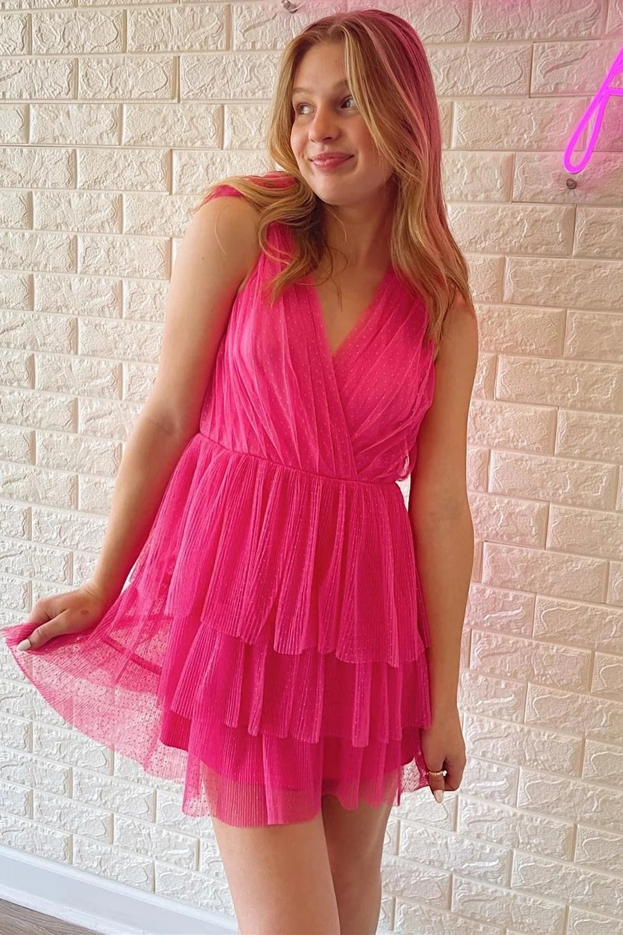 Vestido corto multicapa para regreso a casa
